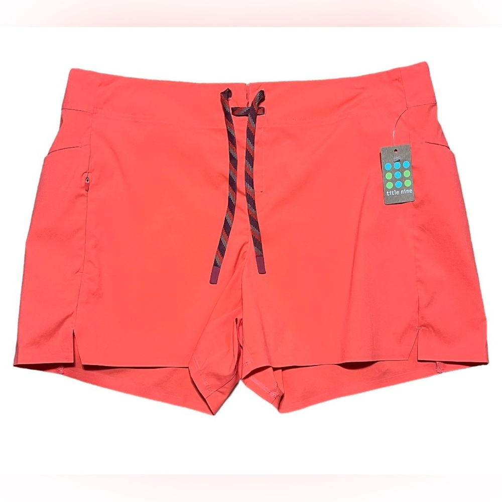 Title Nine Incrediboardie Swim Shorts 4” In Clementine NWT Sz 14
